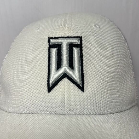 Nike Tiger Woods Ivory Mesh Stretch Hat Flex Fit - Picture 2 of 11